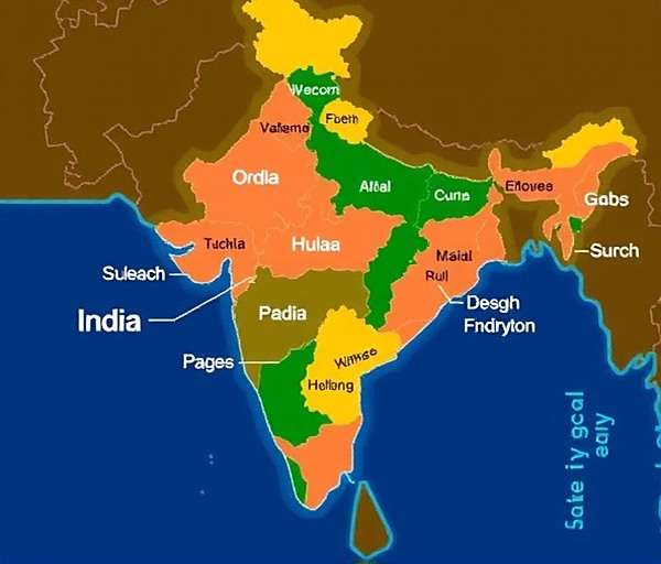 Map of India showing different spice regions featured in Cumin Adventure Spice Odyssey